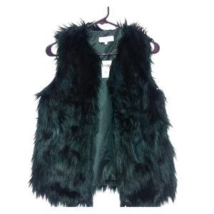 Dark Forest Green Faux Fur Vest